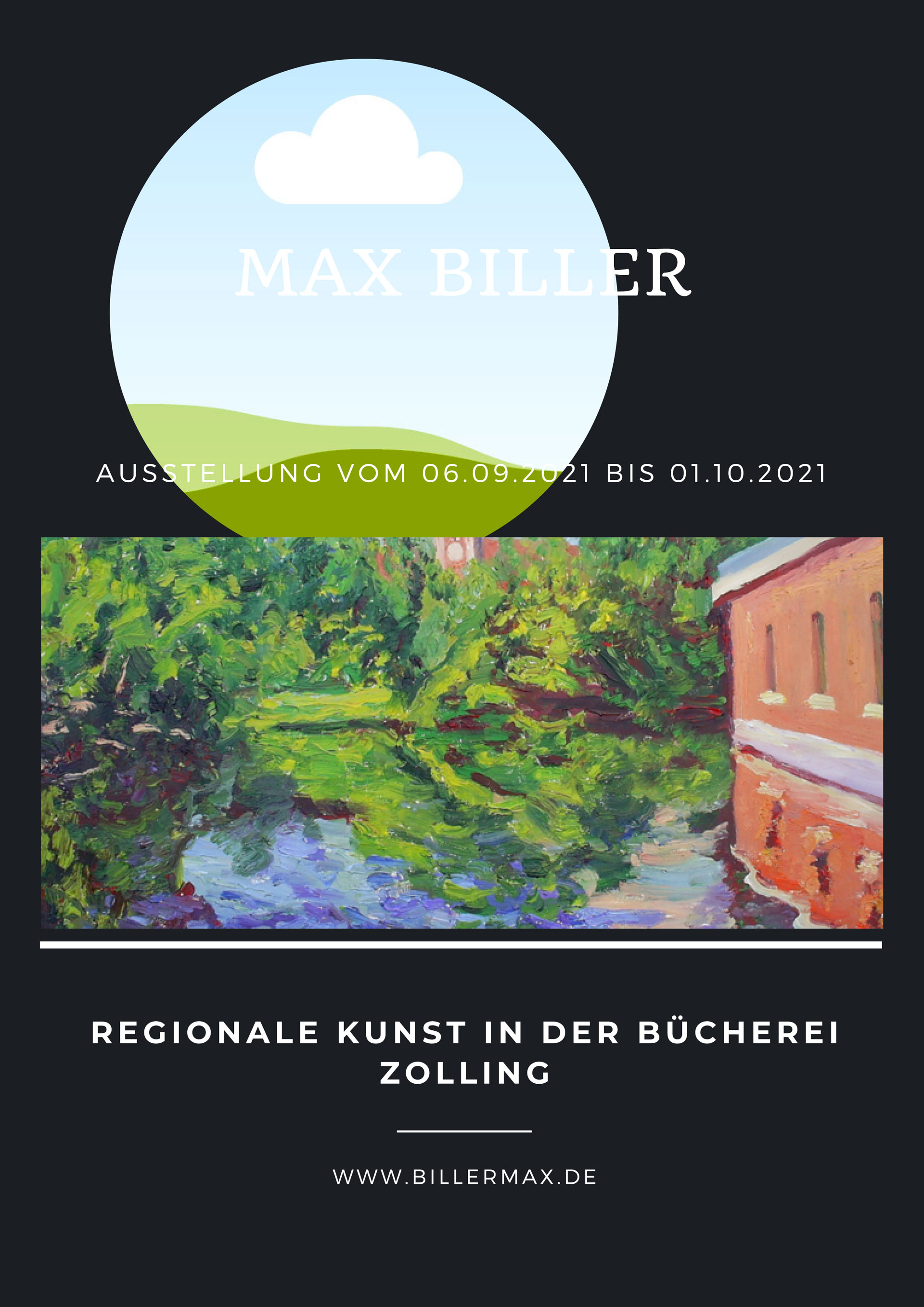 Grossansicht in neuem Fenster: Max Biller - Ausstellung 2021 - Flyer Grossansicht in neuem Fenster: Max Biller - Ausstellung 2021 - Flyer