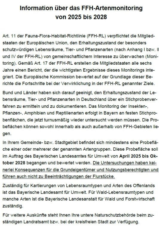 Information über das FFH-Artenmonitoring